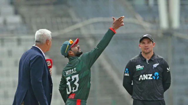ওয়ানডেতে টস জিতে ব্যাটিংয়ে নিউজিল্যান্ড, ফিল্ডিংয়ে বাংলাদেশ