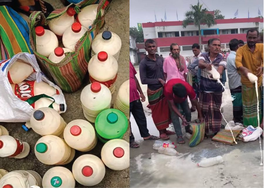 সিংগাইরে ভেজাল ধরা পড়তেই দুধ রেখে পালালেন বিক্রেতারা, তিন মণ দুধ ধ্বংস